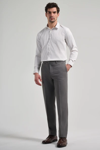 Füme Esnek Yandan Cepli Comfort Fit Classic Pantolon 1003250159 ürün görseli 1