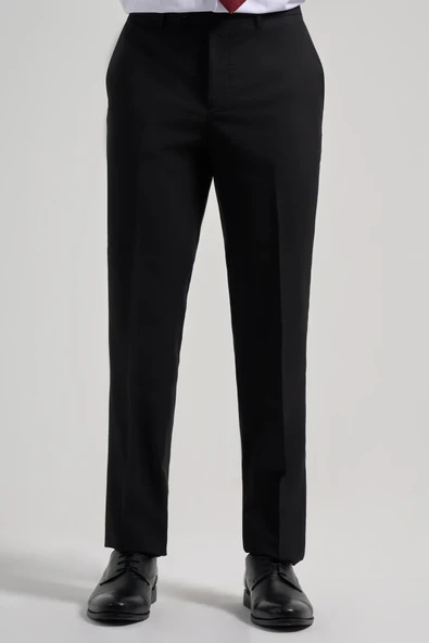 Siyah Esnek Yandan Cepli Comfort Fit Classic Pantolon 1003250159 ürün görseli 1