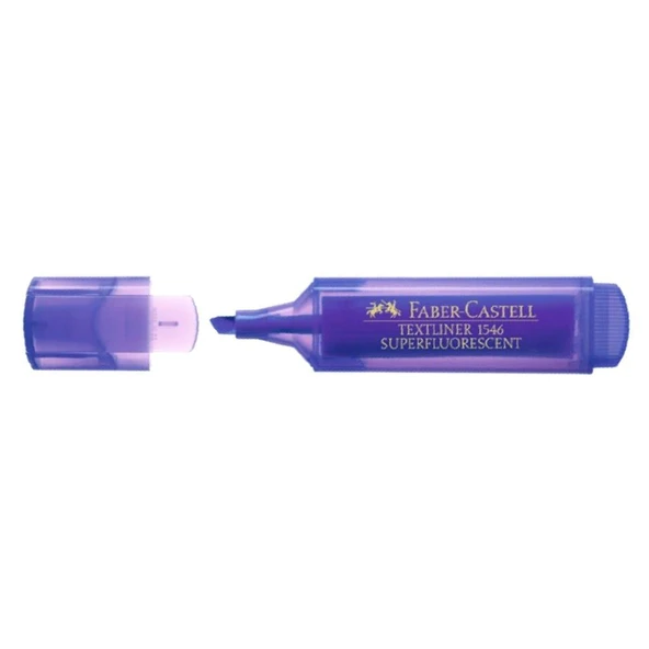 Faber Castell Fosforlu Kalem 1546 Şeffaf Gövde Mor - 10 Adet ürün görseli 1