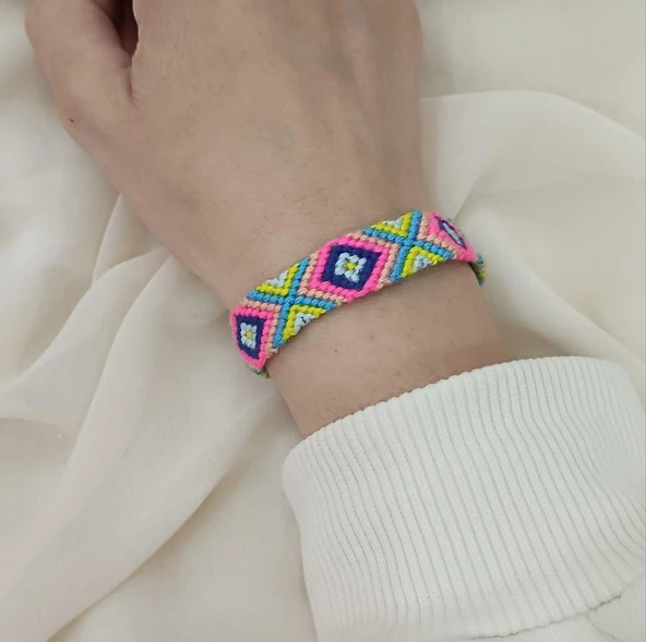 Bileklik Bohemian Etnik Retro Geometrik Dokuma 1 Adet Bilezik Kadın Kız Aksesuar ürün görseli 1
