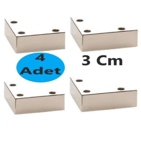 4 Adet Üçgen, Masa, Dolap Piramit Mobilya Ayağı 3 Cm Beyaz ürün görseli 1
