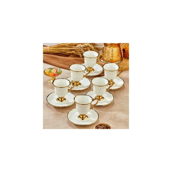AKILLIELMA-COOKER FİNCAN TAKIMI KAHVE PORSELEN 12 PARÇA CKR3533 ürün görseli 1