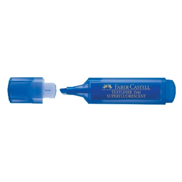 Faber Castell Fosforlu Kalem 1546 Şeffaf Gövde Mavi - 10 Adet ürün görseli 1