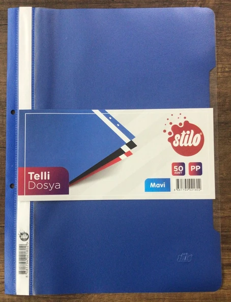 STILO TELLİ DOSYA 50 Lİ MAVİ ürün görseli 1