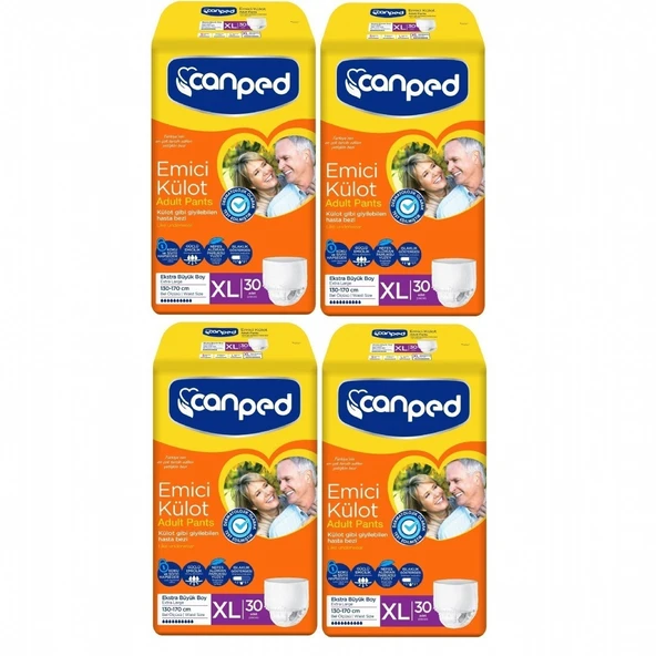 Canped Emici Külot Ekstra Büyük Boy XL 30'lu 4 Adet Hasta Bezi ürün görseli 1