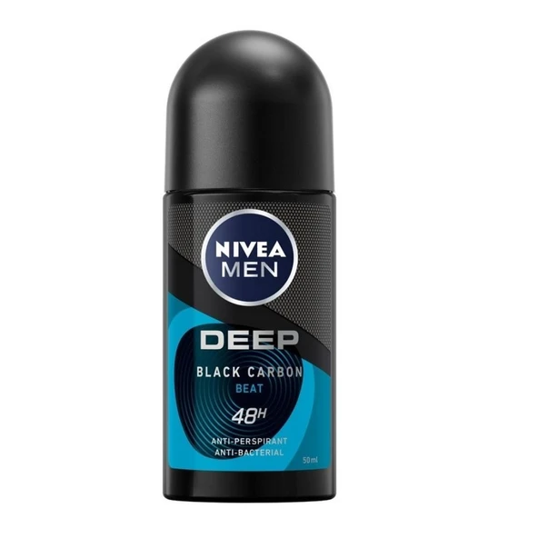 Nivea Men Deep Beat Aktif Karbon Erkek Roll-On 50ml ürün görseli 1