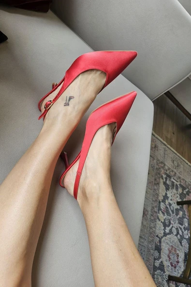 10 44 Topukla Kadın Arkası Açık Kadeh Topuklu Stiletto Abiye Ayakkabı ürün görseli 1