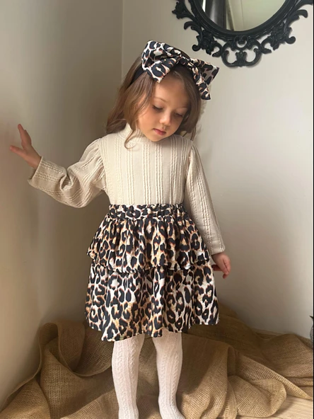 Triko Leopar Etekli Bandanalı 3’LüTakım 2/8 Yaş ürün görseli 1