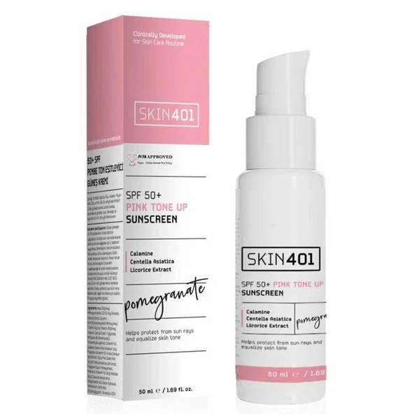 Skin401 Spf 50 Pink Tone Up Pembe Ton Eşitleyici Güneş Kremi 50ml ürün görseli 1