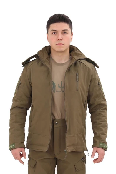 Single Sword Su&Rüzgar Geçirmez Outdoor Softshell Kışlık Erkek Mont (Kapüşonlu) ürün görseli 1