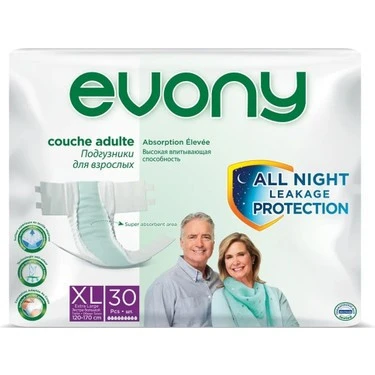 Evony Belbantlı Ekstra Büyük Boy XL 30'lu 4 Adet Hasta Bezi ürün görseli 1