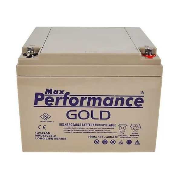 Max Performance Gold 12V 28Ah Jel Akü ürün görseli 1