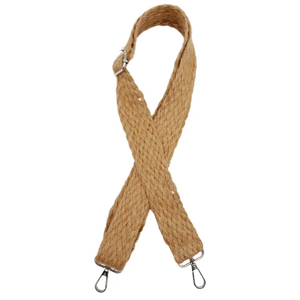 Çanta Aksesuar 120x4 cm Jüt Kolon Çanta Sapı Gümüş Metalli ürün görseli 1