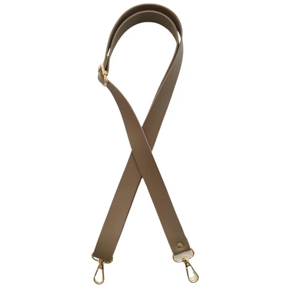 Çanta Aksesuar Suni Deri Ayarlı Çanta Sapı 120x2.4 cm Vizon Renk Light Gold Metalli ürün görseli 1
