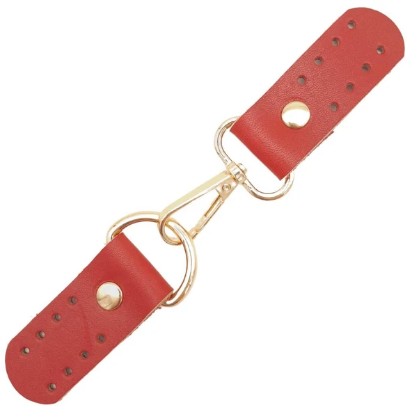 Çanta Aksesuar Gerçek Deri Kancalı Böce (Kilit) Kırmızı Renk Light Gold Metalli ürün görseli 1