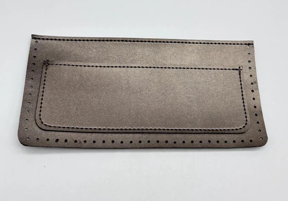 Çanta Aksesuar 22x11 cm Parlak Gri Renk Suni Deri Cep ürün görseli 1
