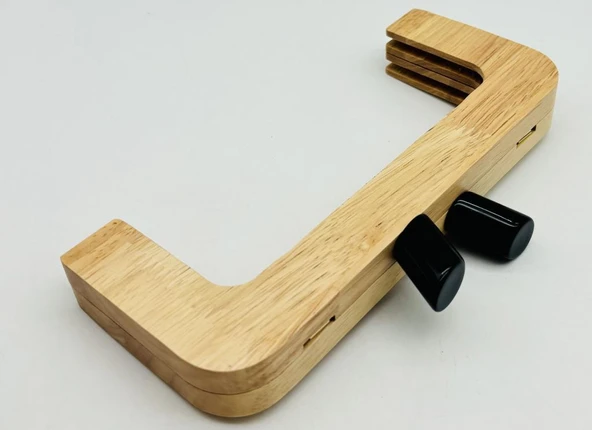 Çanta Aksesuar 20 Cm Siyah Renk Silindir Başlıklı Ahşap Burs ürün görseli 1