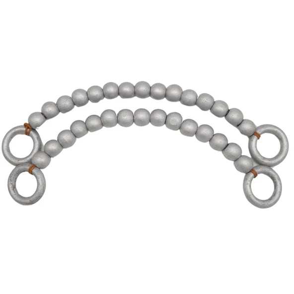 Çanta Aksesuar 20 mm Ahşap Boncuklu 37 cm Gümüş Renk Çanta Sapı ürün görseli 1