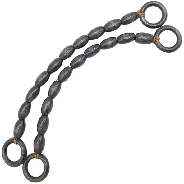 Çanta Aksesuar 20 mm Oval Ahşap Boncuklu 40 cm Siyah Renk Çanta Sapı ürün görseli 1