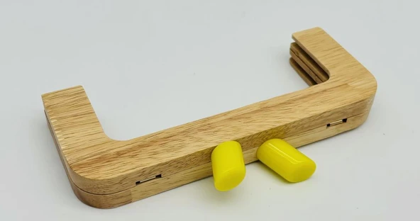 Çanta Aksesuar 20 Cm Neon Sarı Renk Silindir Başlıklı Ahşap Burs ürün görseli 1
