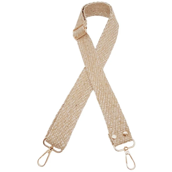 Çanta Aksesuar 120x3 cm Jüt Kolon Çanta Sapı Gold Simli Light Gold Metalli - Resim 2
