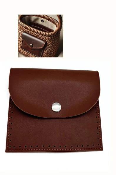 Çanta Aksesuar 14X12.5 cm cm Taba Renk  Çıtçıtlı Suni Deri Cep ürün görseli 1
