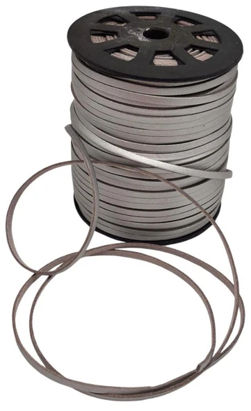 Çanta Aksesuar 4 mm Silver Renk Suni Deri İp 5 Metre ürün görseli 1