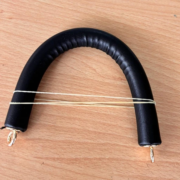 Çanta Aksesuar 27 cm Rulo Model Suni Deri Siyah Çanta Sapı Light Gold Metalli ürün görseli 1