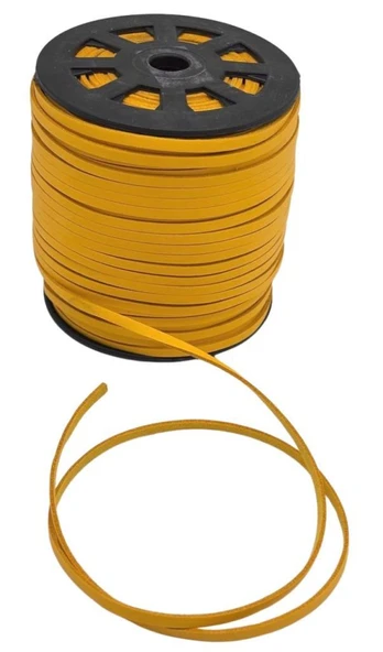 Çanta Aksesuar 4 mm Sarı Renk Suni Deri İp 5 Metre ürün görseli 1