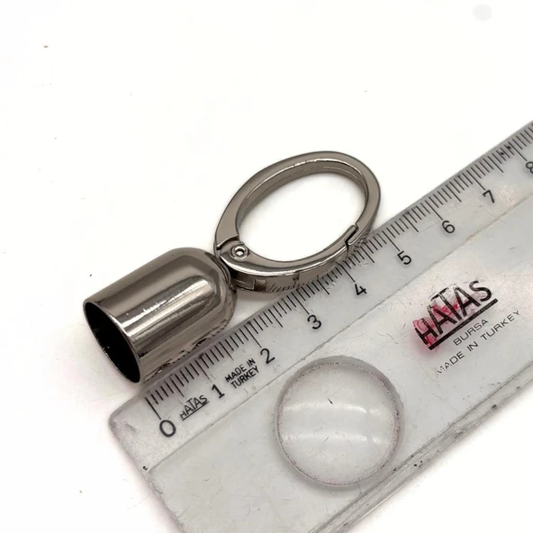 Çanta Aksesuar 14 mm Gümüş Renk Oval Halkalı Kancalı Kovan 1 Adet ürün görseli 1