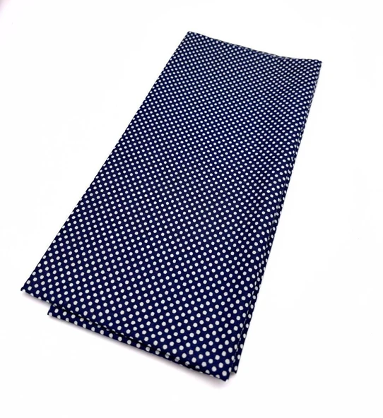 Çanta Aksesuar 120x50 cm Pamuklu Astarlık Kumaş Lacivert Minik Puantiye ürün görseli 1