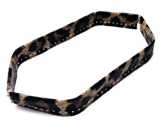 Çanta Aksesuar Leopar Renk Derili Metal Çanta Ağzı 33 Cm ürün görseli 1