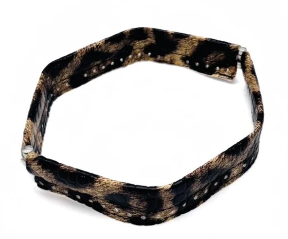 Çanta Aksesuar Leopar Renk Derili Metal Çanta Ağzı 24 Cm ürün görseli 1