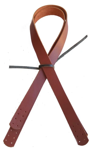 Çanta Aksesuar Kızıl Kahve Renk Gerçek Deri 70X2.3 Cm Çift Sap ürün görseli 1
