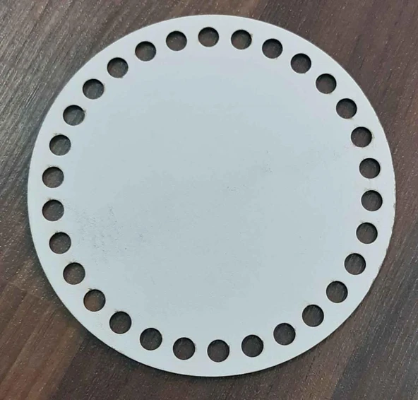Çanta Aksesuar Ahşap, Beyaz 15 Cm Çapında Plaka ürün görseli 1