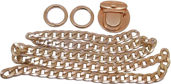 Çanta Aksesuar Light Gold Renk Zincir Set ürün görseli 1