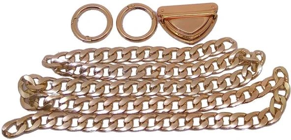 Çanta Aksesuar Light Gold Renk Zincir Set ürün görseli 1