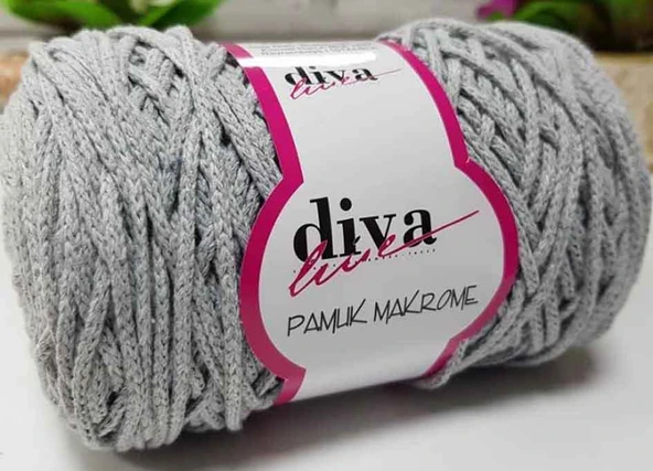Çanta Aksesuar Diva Pamuk Makrome Açık Gri (Kalın) ürün görseli 1