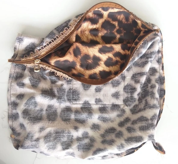 Çanta Aksesuar Leopar 38X38 Cm, Dikilmiş Halde, Fermuarlı Astar ürün görseli 1