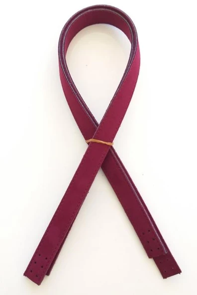 Çanta Aksesuar Süet Suni Deri Bordo Çift Sap 70X2 Cm ürün görseli 1