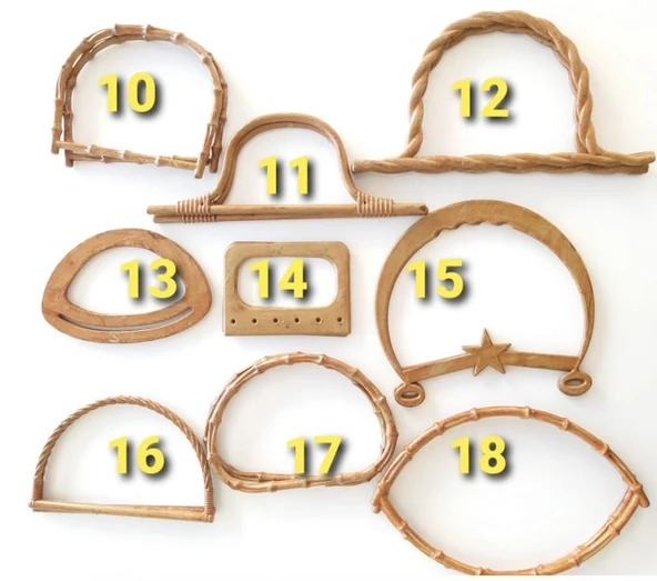 Çanta Aksesuar Bambu Görünümlü Plastik Çanta Sapı B27 - Resim 3