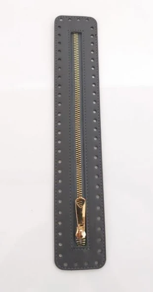 Çanta Aksesuar Derili Fermuar Yeni Model Gri 30 Cm Light Gold ürün görseli 1