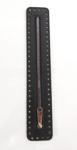 Çanta Aksesuar Derili Fermuar Yeni Model Siyah 30 Cm Gümüş ürün görseli 1