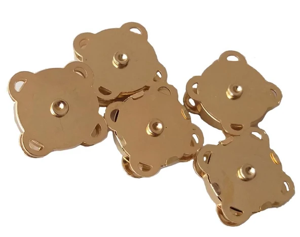 Çanta Aksesuar Örgü Çantaya Dikmeli Mıknatıs Light Gold 5Li Paket ürün görseli 1