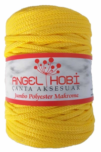 Çanta Aksesuar Sarı Renk 5 Mm Jumbo Polyester Makrome No:4 ürün görseli 1