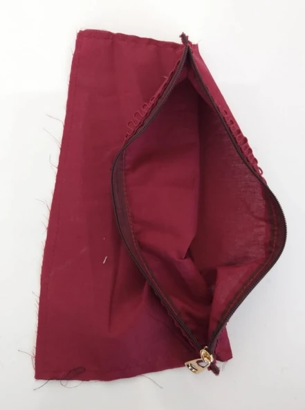 Çanta Aksesuar 20X30 Cm, Dikilmiş Halde, Fermuarlı Astar Bordo ürün görseli 1