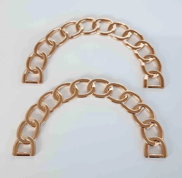 Çanta Aksesuar Oval Zincir Model Light Gold Metal Çanta Sapı ürün görseli 1
