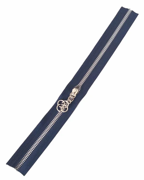 Çanta Aksesuar Başlıklı Fermuar 40 Cm Gümüş Metal Lacivert ürün görseli 1