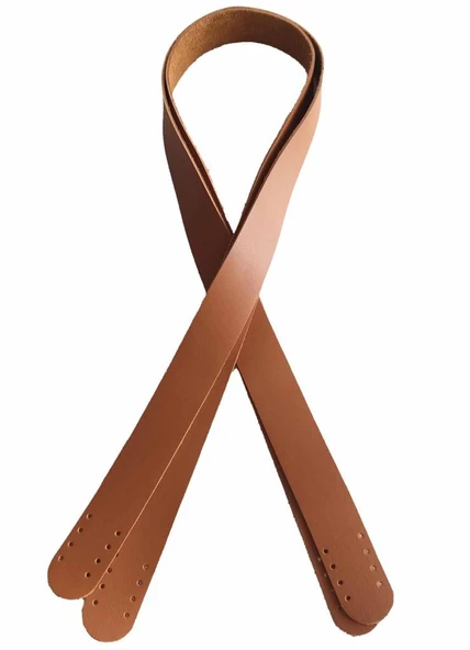 Çanta Aksesuar 80X2.4 Cm, Tek Kat Suni Deri Taba Renk Çift Sap ürün görseli 1