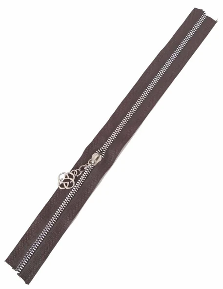 Çanta Aksesuar Başlıklı Fermuar 30 Cm Gümüş Metal Koyu Kahve ürün görseli 1